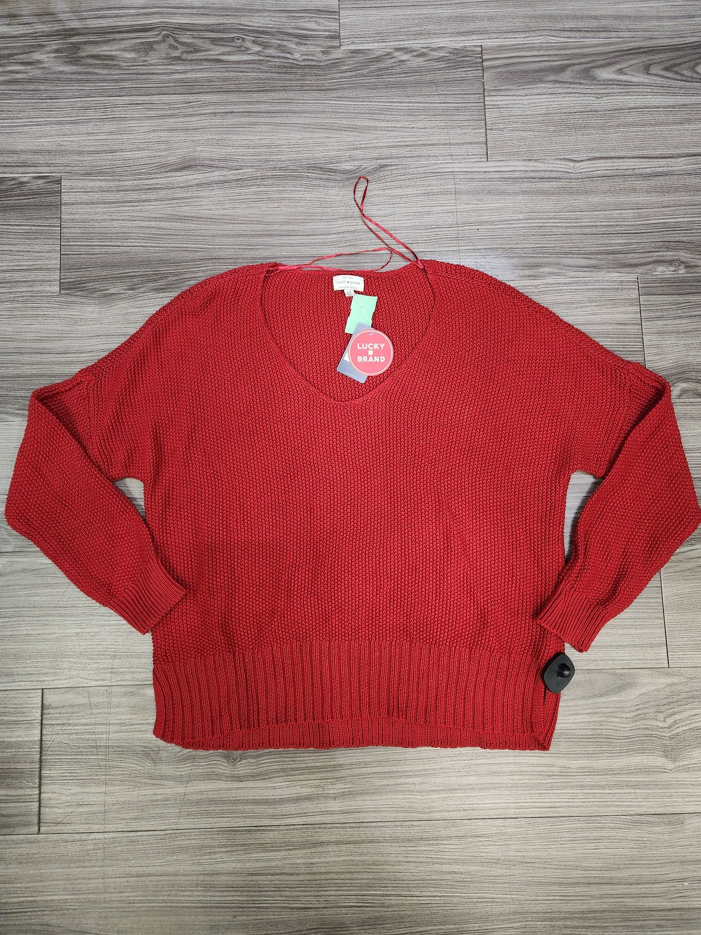 Sweater By Lucky Brand In Red, Size: L