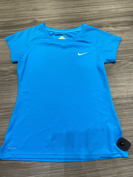 Athletic Top Short Sleeve By Nike In Blue, Size: M