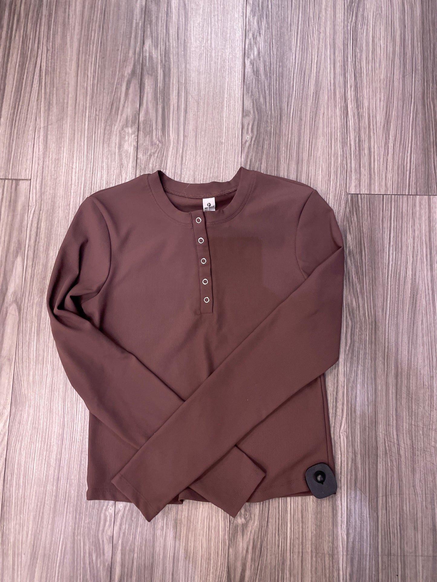 Top Long Sleeve By 90 Degrees By Reflex In Brown, Size: M