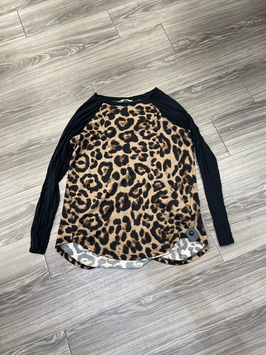 Top Long Sleeve By Amaryllis In Animal Print, Size: Xl