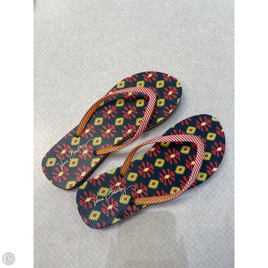 Sandals Flip Flops By Vera Bradley In Floral Print, Size: 9