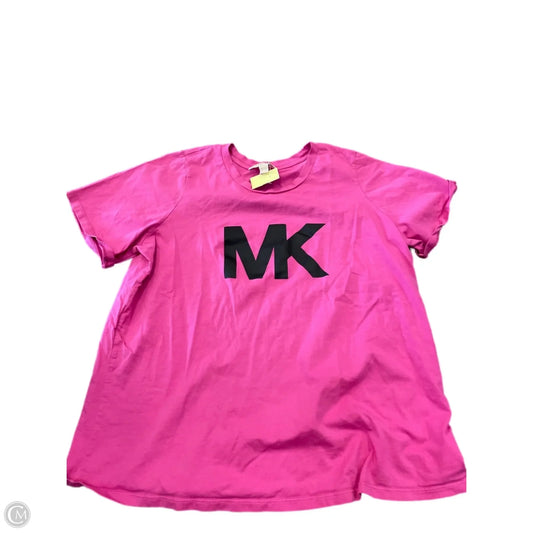 Top Short Sleeve Designer By Michael Kors In Pink, Size: 1x