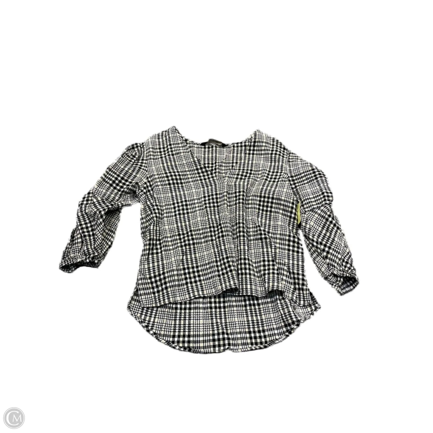 Top Long Sleeve By Zara In Plaid Pattern, Size: Xs