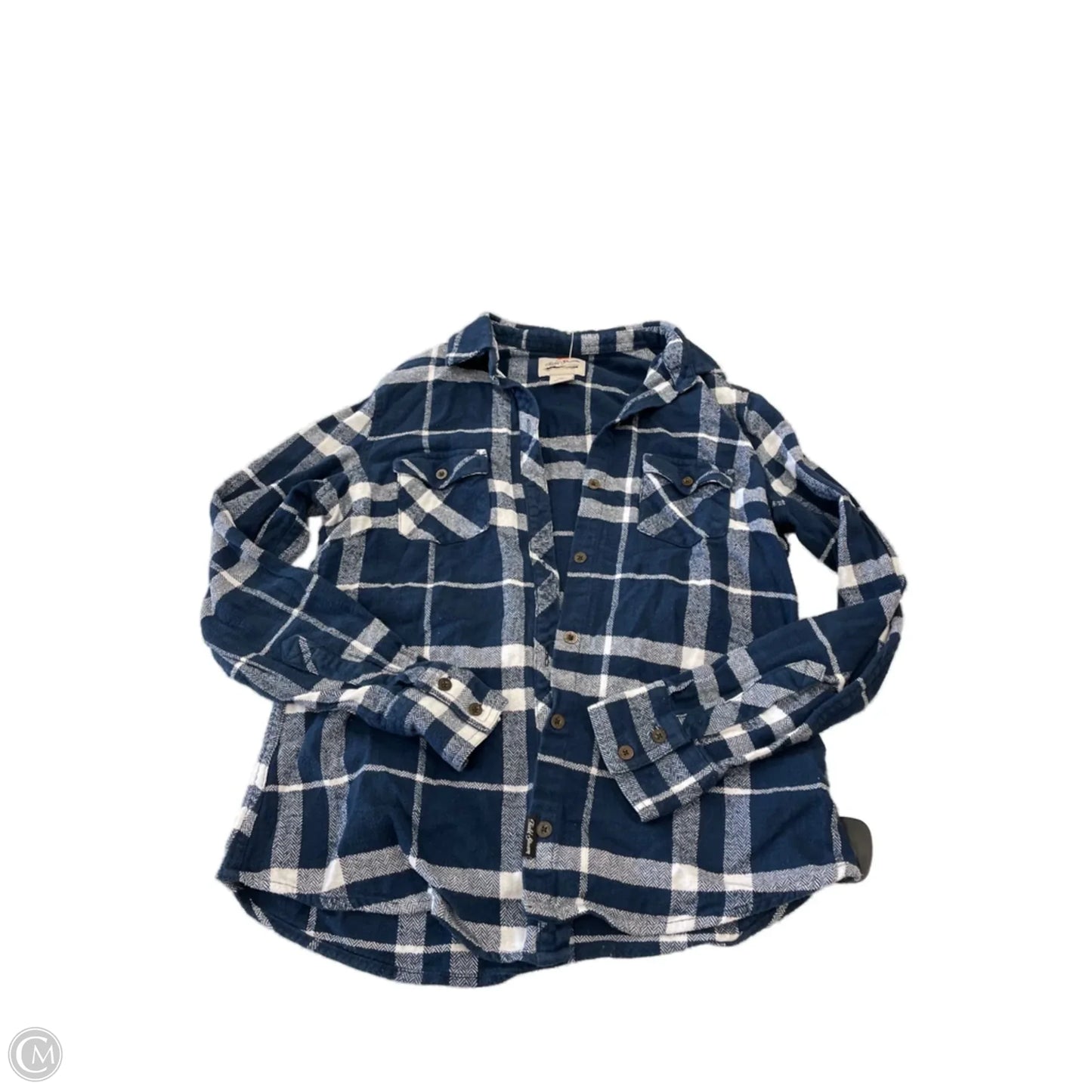 Top Long Sleeve By Clothes Mentor In Plaid Pattern, Size: M