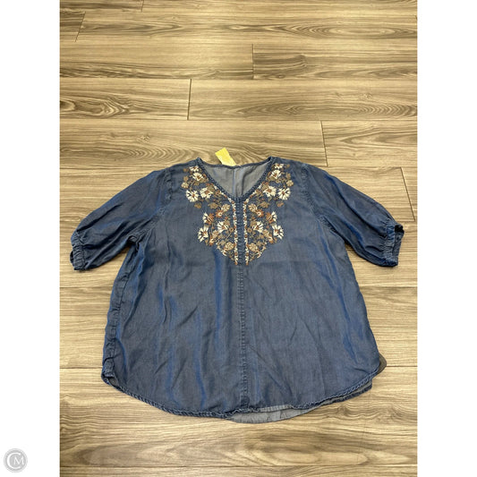 Top Short Sleeve By Clothes Mentor In Blue, Size: L
