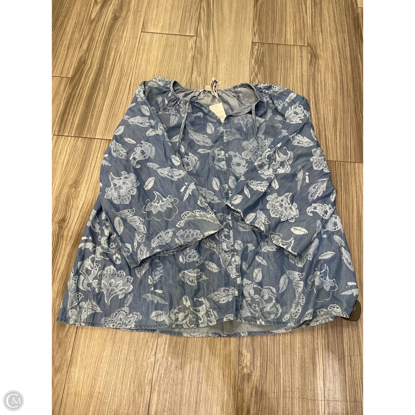 Top Long Sleeve By Cato In Blue, Size: 2x