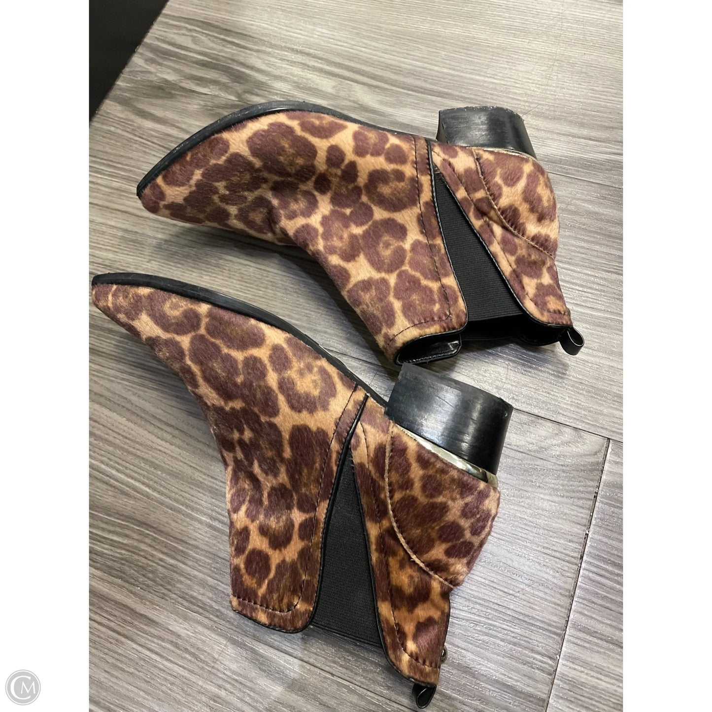 Boots Ankle Heels By Nine West In Animal Print, Size: 7.5