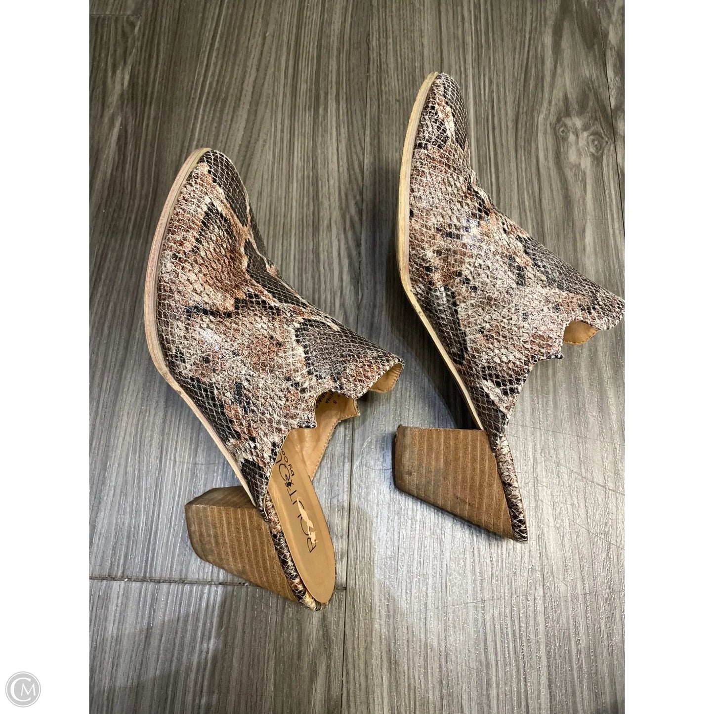 Boots Ankle Heels By Corkys In Snakeskin Print, Size: 8