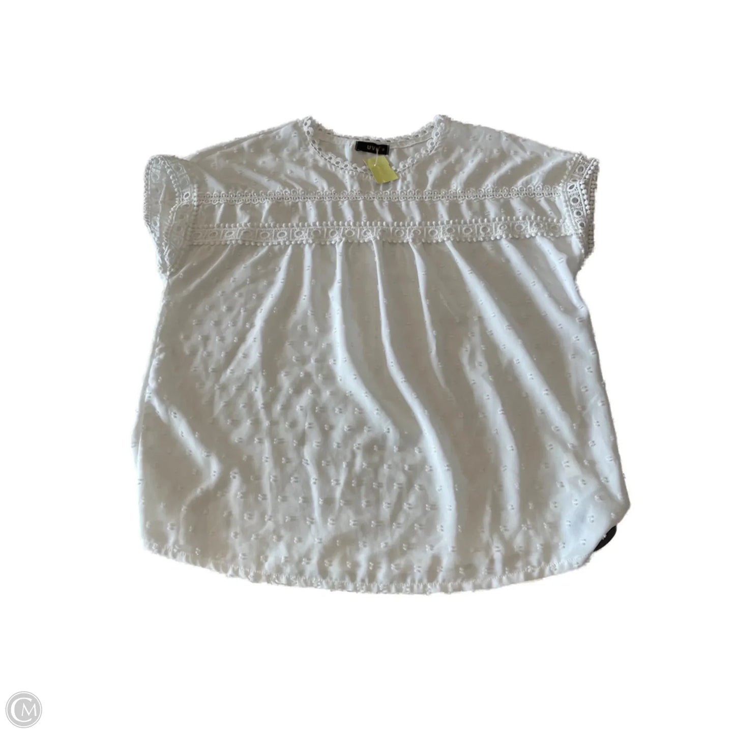 Top Short Sleeve By Clothes Mentor In White, Size: M