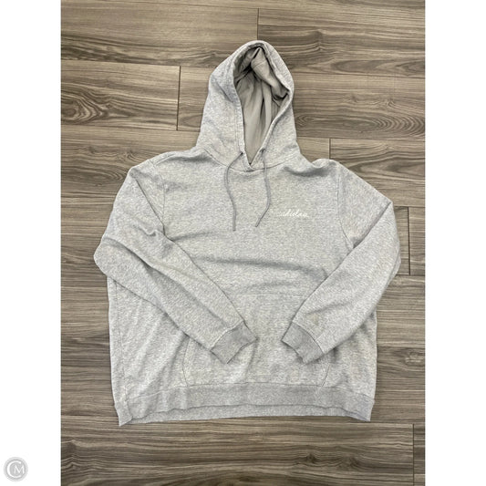 Athletic Sweatshirt Hoodie By Adidas In Grey, Size: M