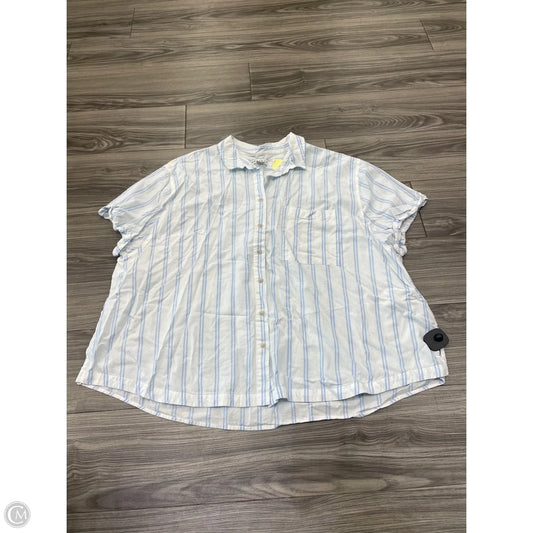 Top Short Sleeve By Ava & Viv In Striped Pattern, Size: 2x