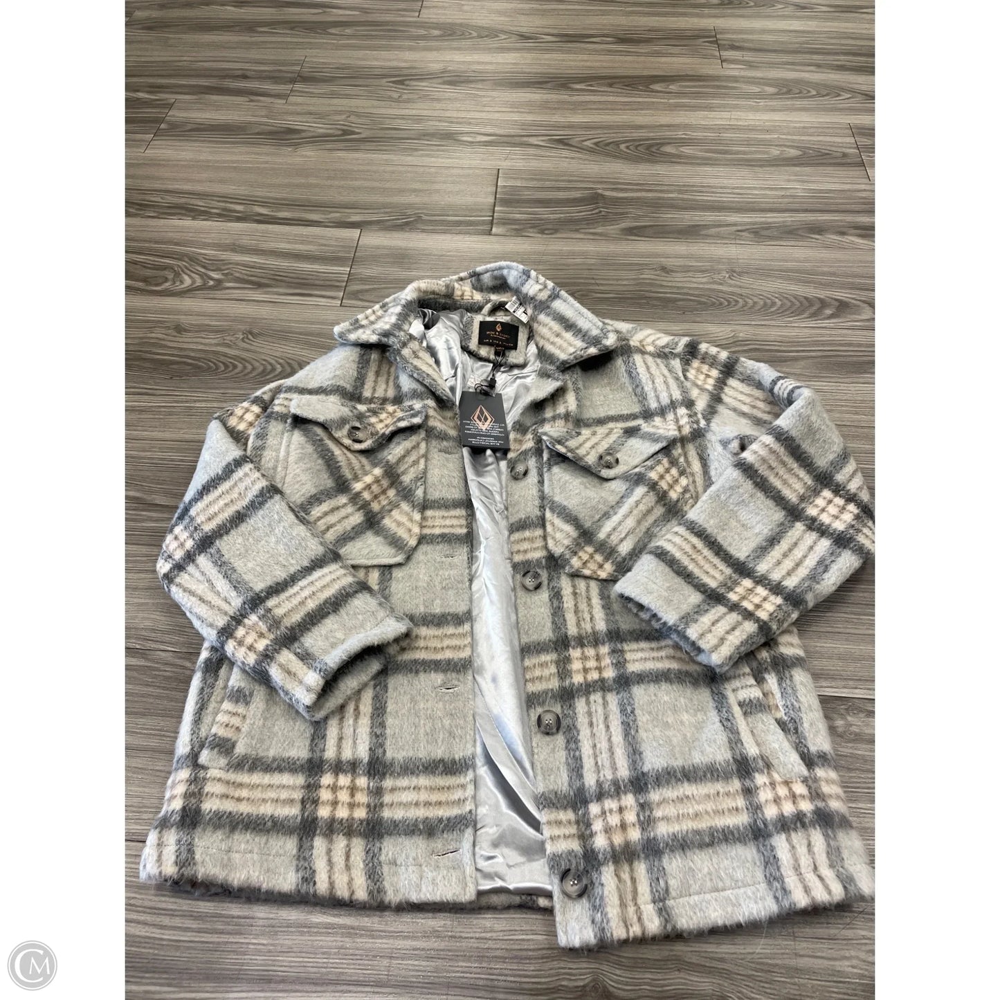 Jacket Faux Fur & Sherpa By Clothes Mentor In Grey, Size: S