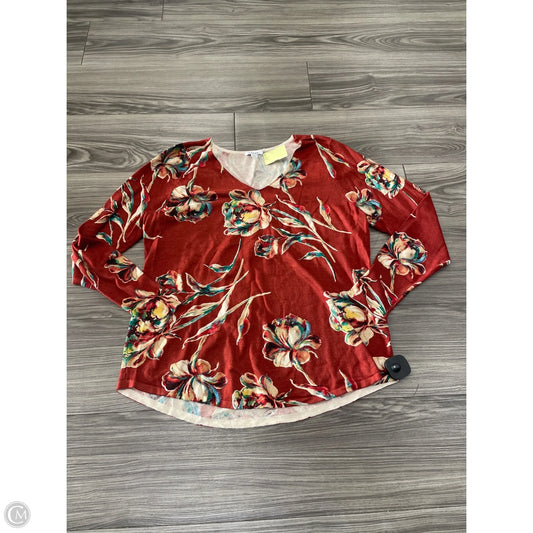 Sweater By Chicos In Red, Size: L