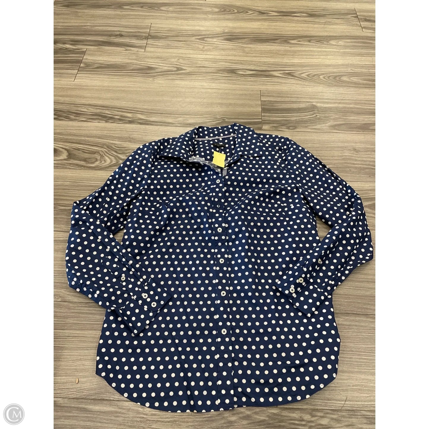 Top Long Sleeve By Talbots In Polkadot Pattern, Size: M