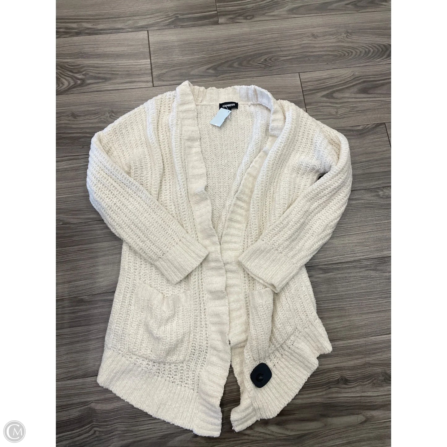 Cardigan By Express In Cream, Size: S