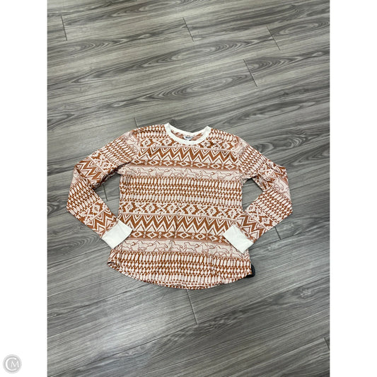 Top Long Sleeve By Wrangler In Orange, Size: Xl