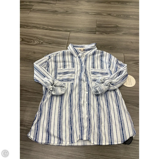 Top Long Sleeve By Eden & Olivia In Striped Pattern, Size: M