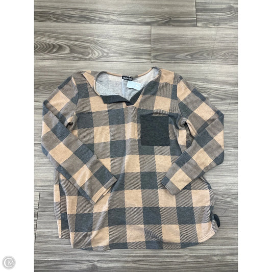 Top Long Sleeve By Heimish Usa In Plaid Pattern, Size: Xl