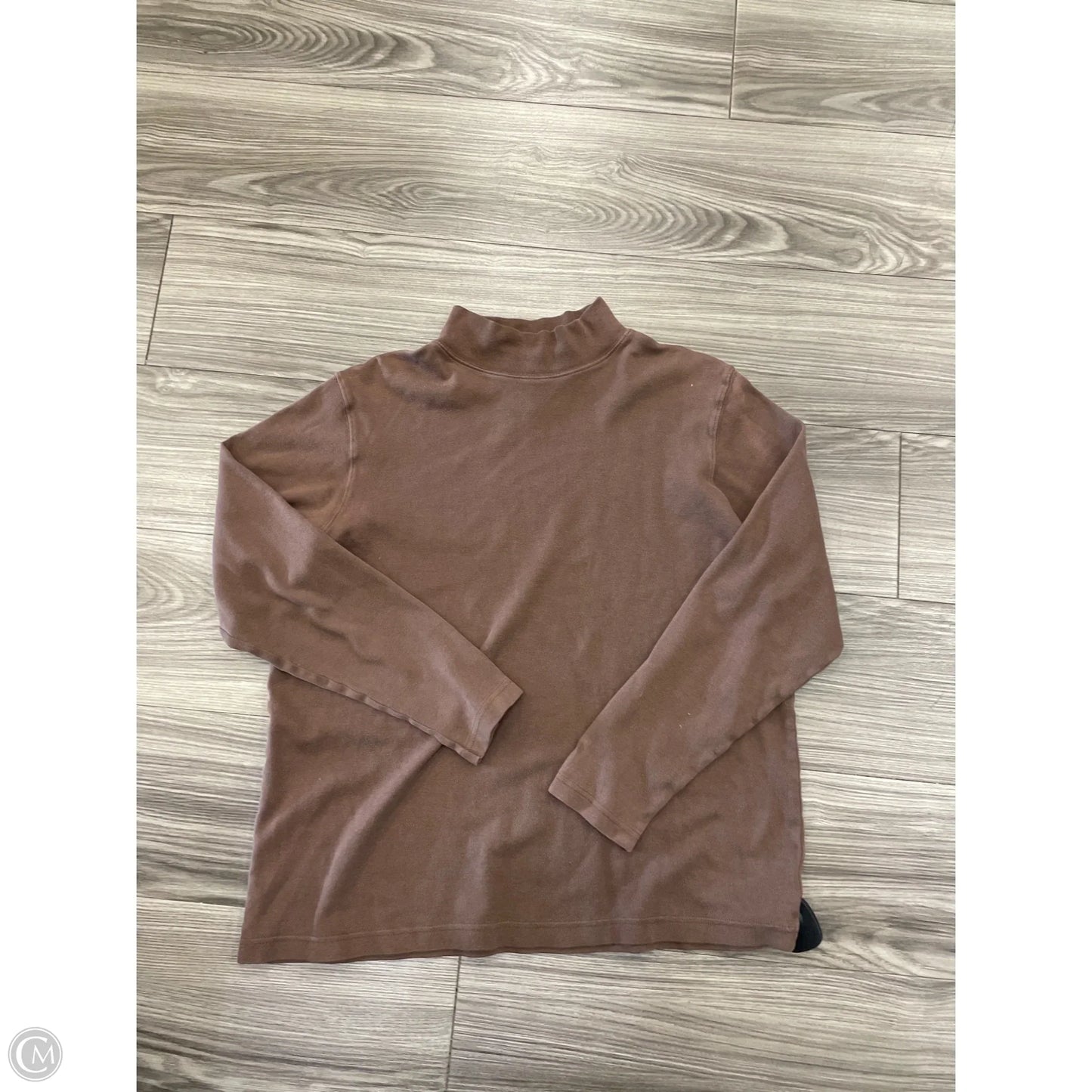 Top Long Sleeve By Falls Creek In Brown, Size: L