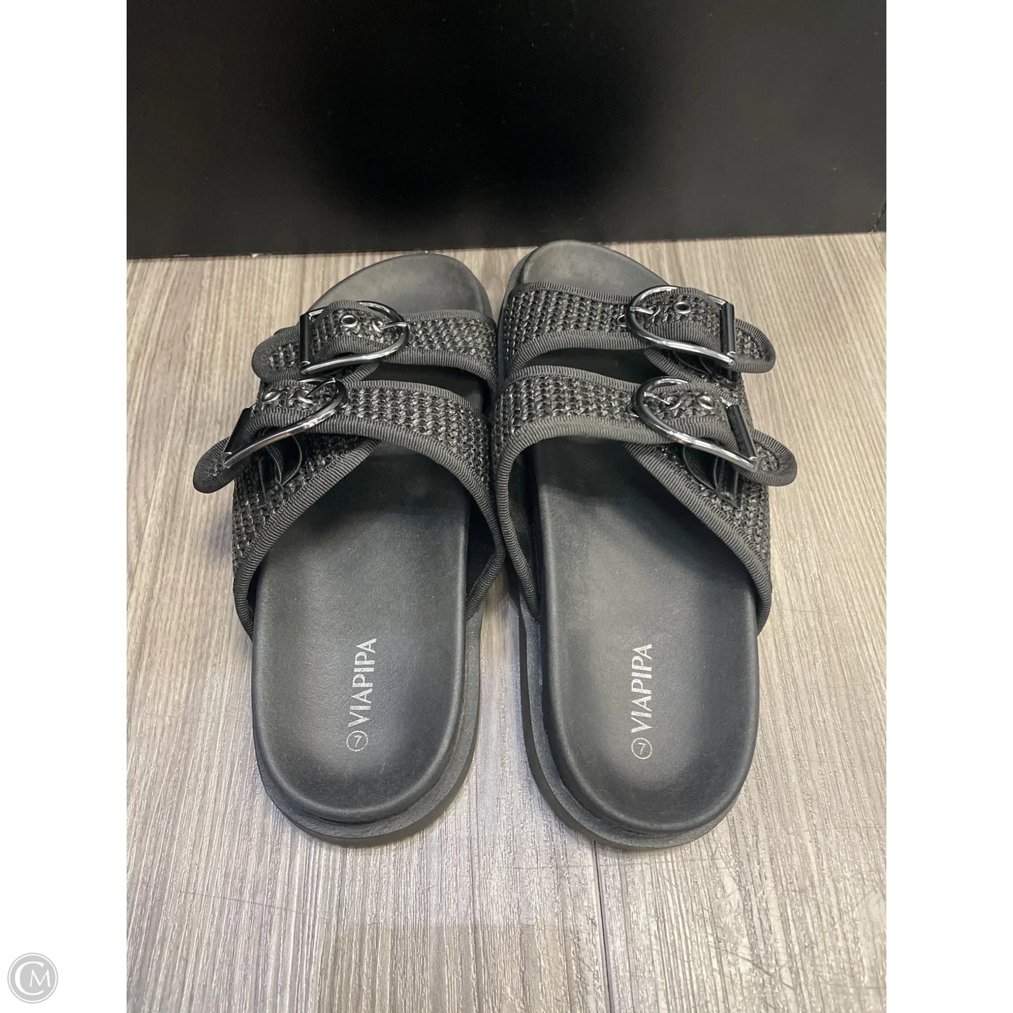 Sandals Flats By Clothes Mentor In Black, Size: 7