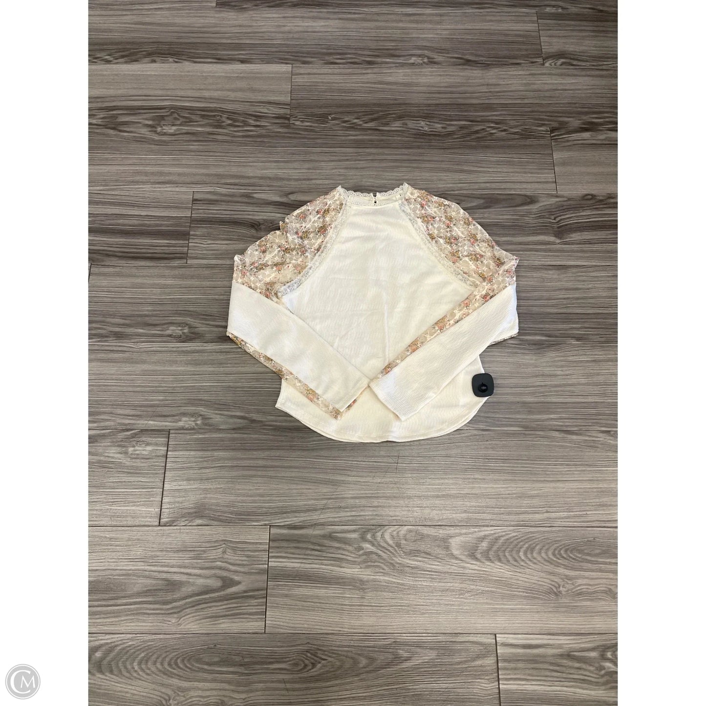 Top Long Sleeve By Shein In Cream, Size: L