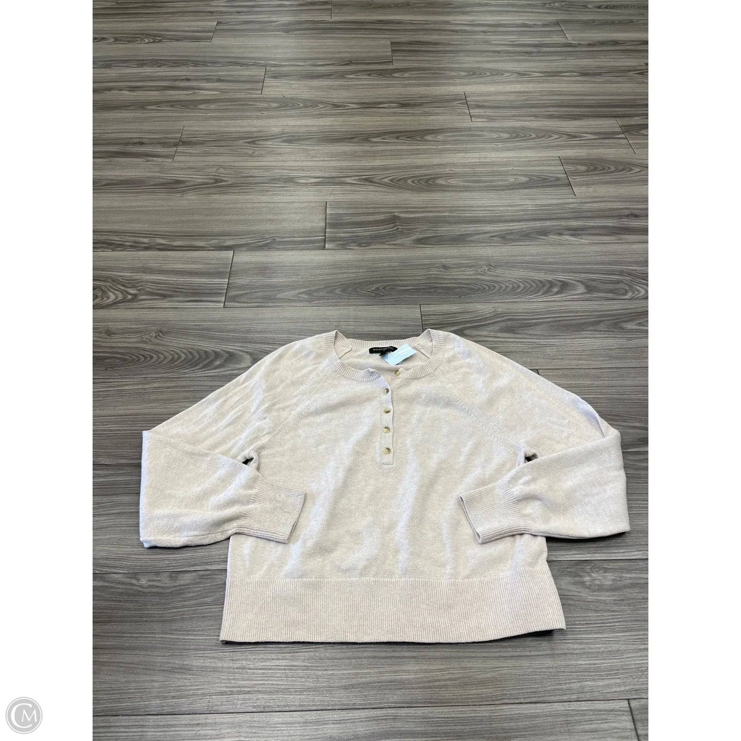 Top Long Sleeve By Banana Republic In Cream, Size: M