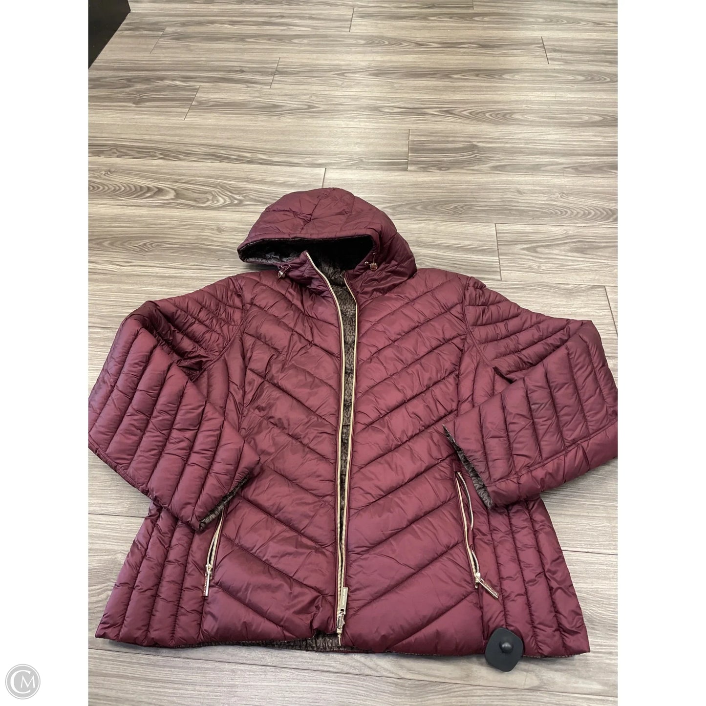 Coat Designer By Michael Kors In Brown & Red, Size: M