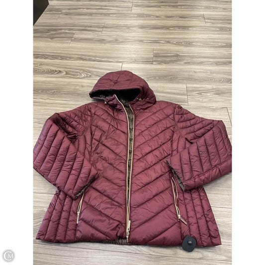 Coat Designer By Michael Kors In Brown & Red, Size: M