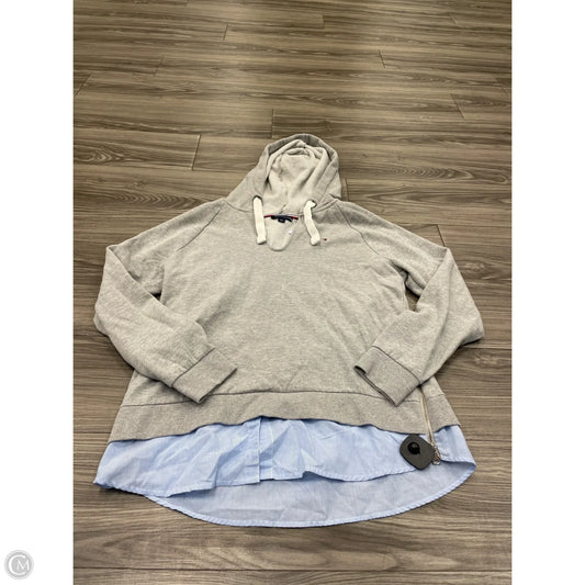 Sweatshirt Hoodie By Tommy Hilfiger In Grey, Size: L