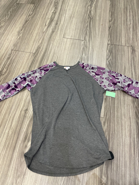 Grey & Purple Top Long Sleeve Lularoe, Size M