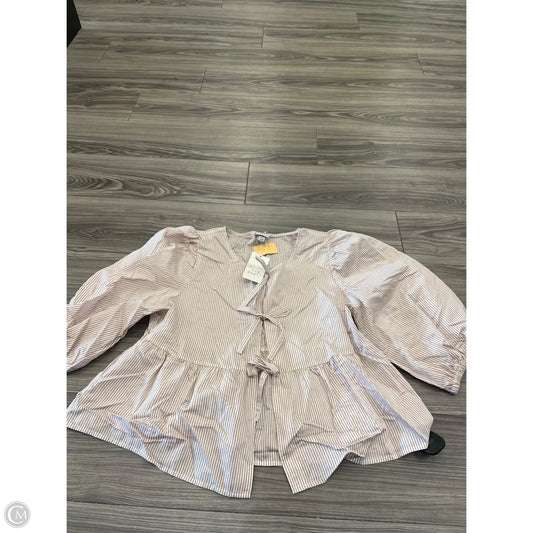 Top Short Sleeve By A New Day In Striped Pattern, Size: M