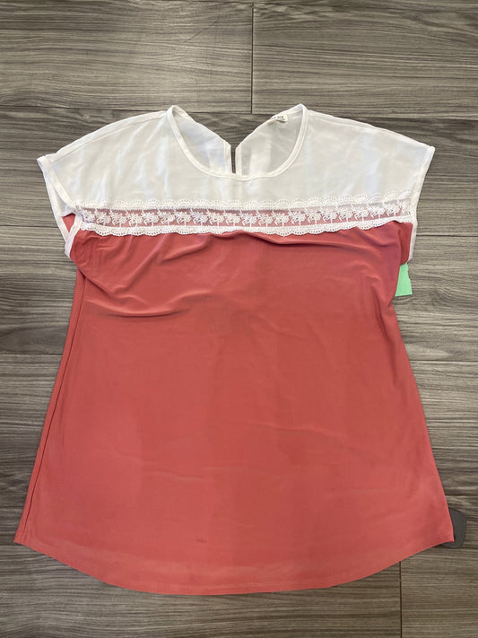 Pink & White Top Short Sleeve Faith And Joy, Size M
