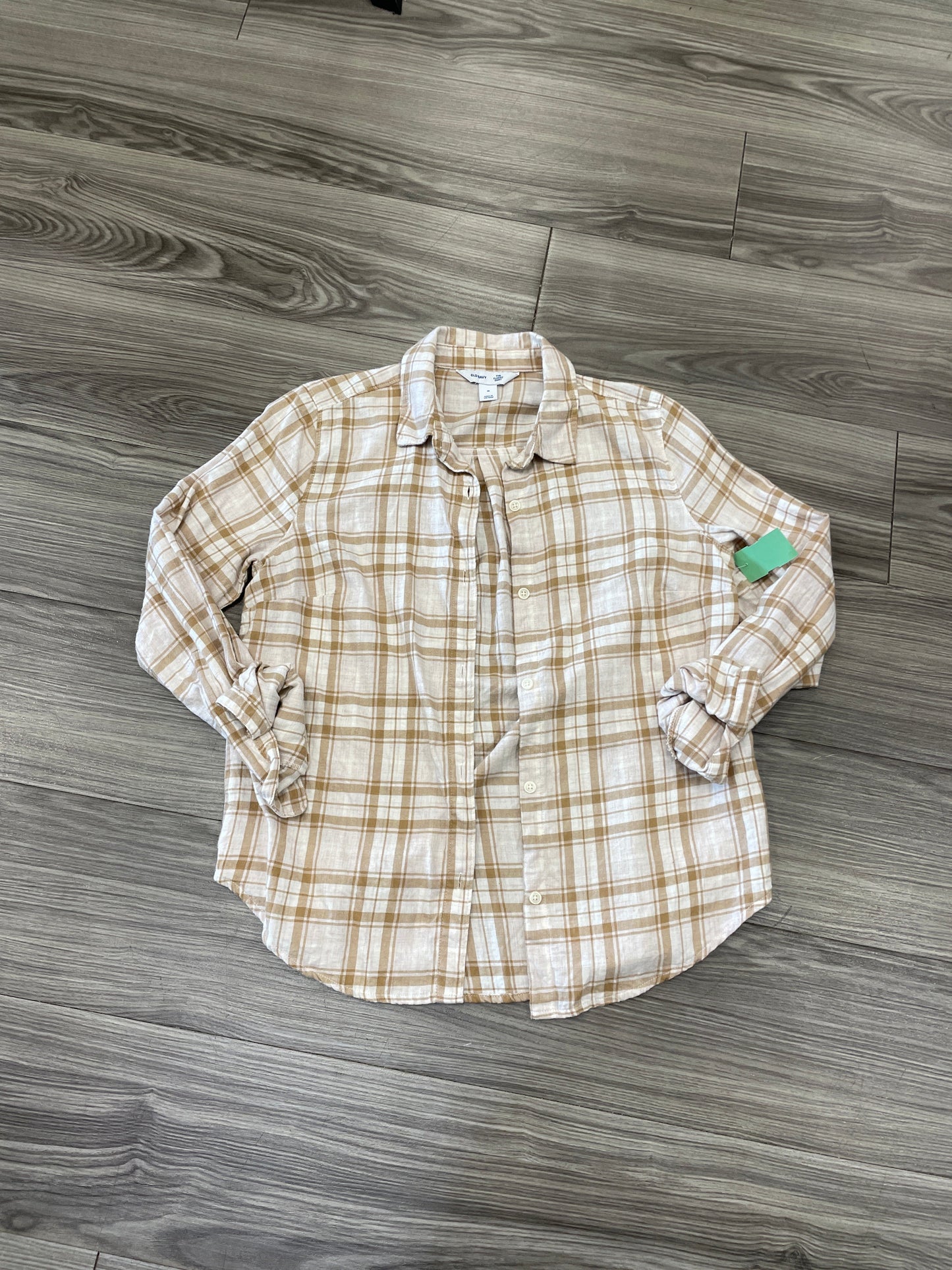 Plaid Pattern Top Long Sleeve Old Navy, Size M