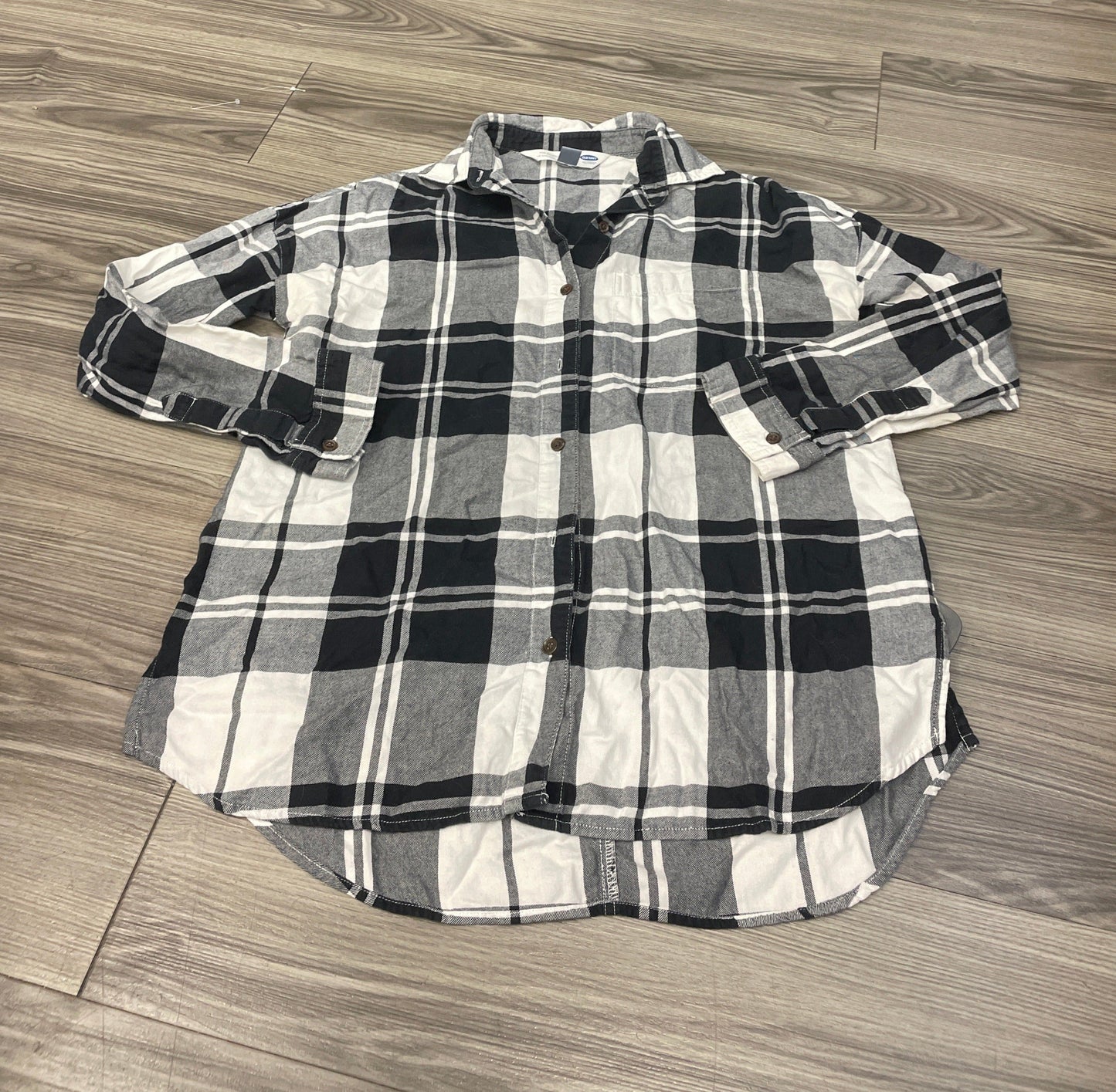 Plaid Pattern Top Long Sleeve Old Navy, Size M