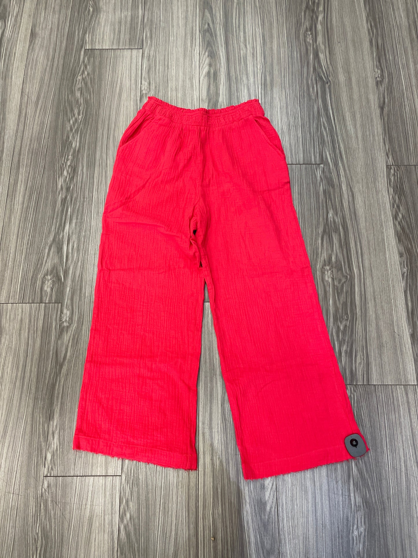 Red Pants Wide Leg Clothes Mentor, Size L