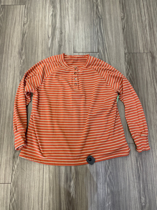 Striped Pattern Top Long Sleeve Chicsoul, Size 1x