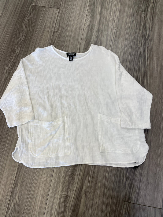 Top Long Sleeve By Jones And Co In White, Size: 1x