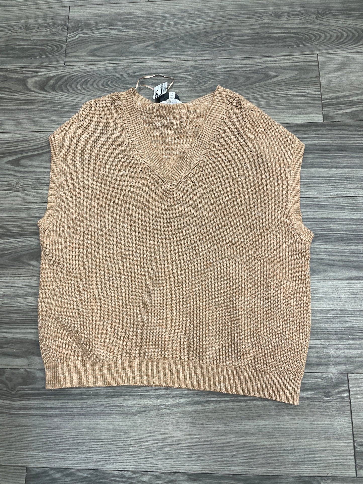 Vest Sweater By Time And Tru In Tan, Size: 2x