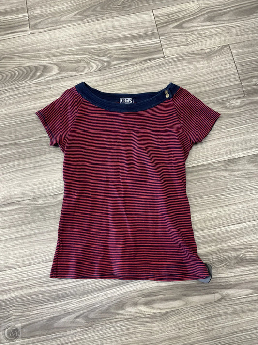 Top Short Sleeve By Chaps In Blue & Red, Size: S