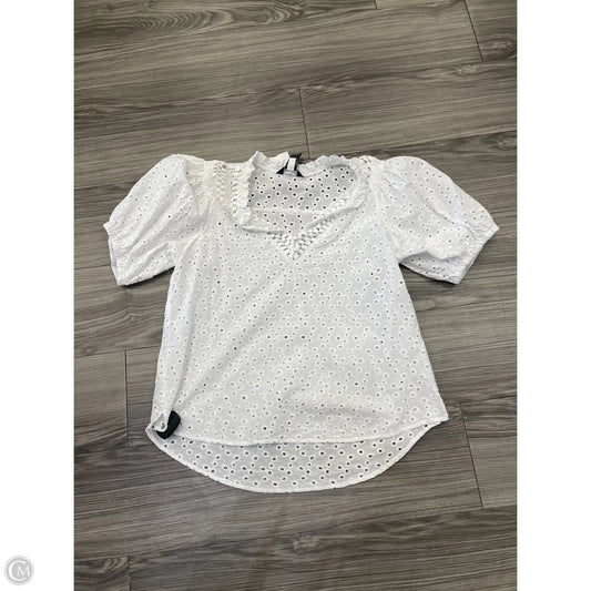 Top Short Sleeve By Simply Vera In White, Size: M