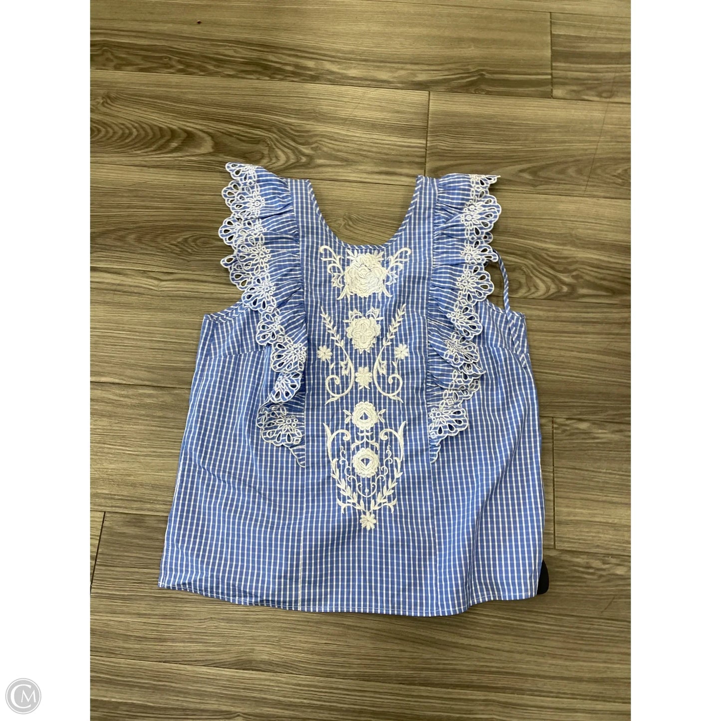 Top Sleeveless By Parker In Black & White, Size: L