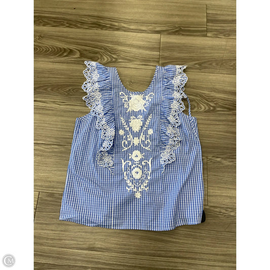 Top Sleeveless By Parker In Black & White, Size: L