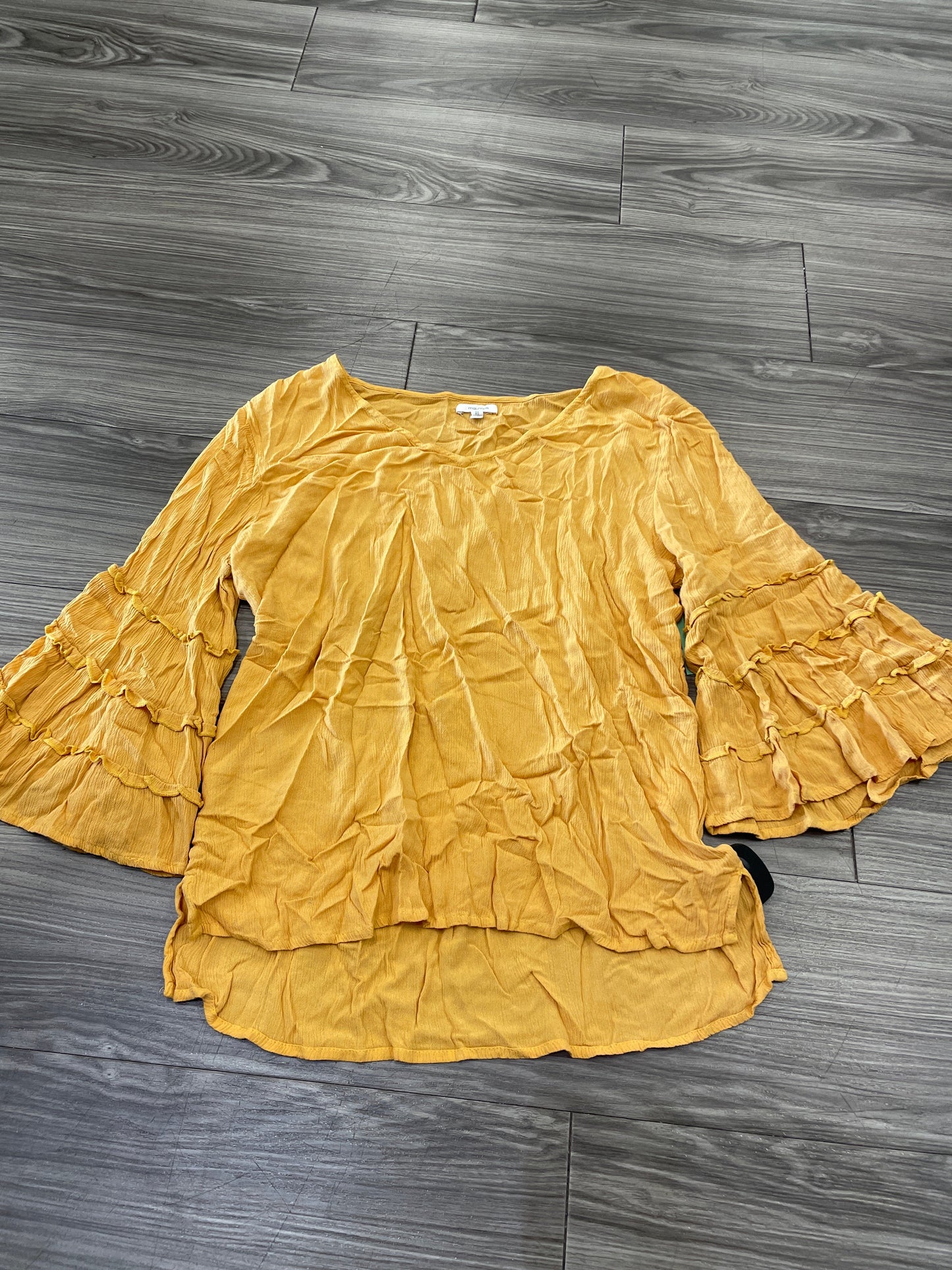 Blouse 3/4 Sleeve By Maurices In Yellow, Size: M