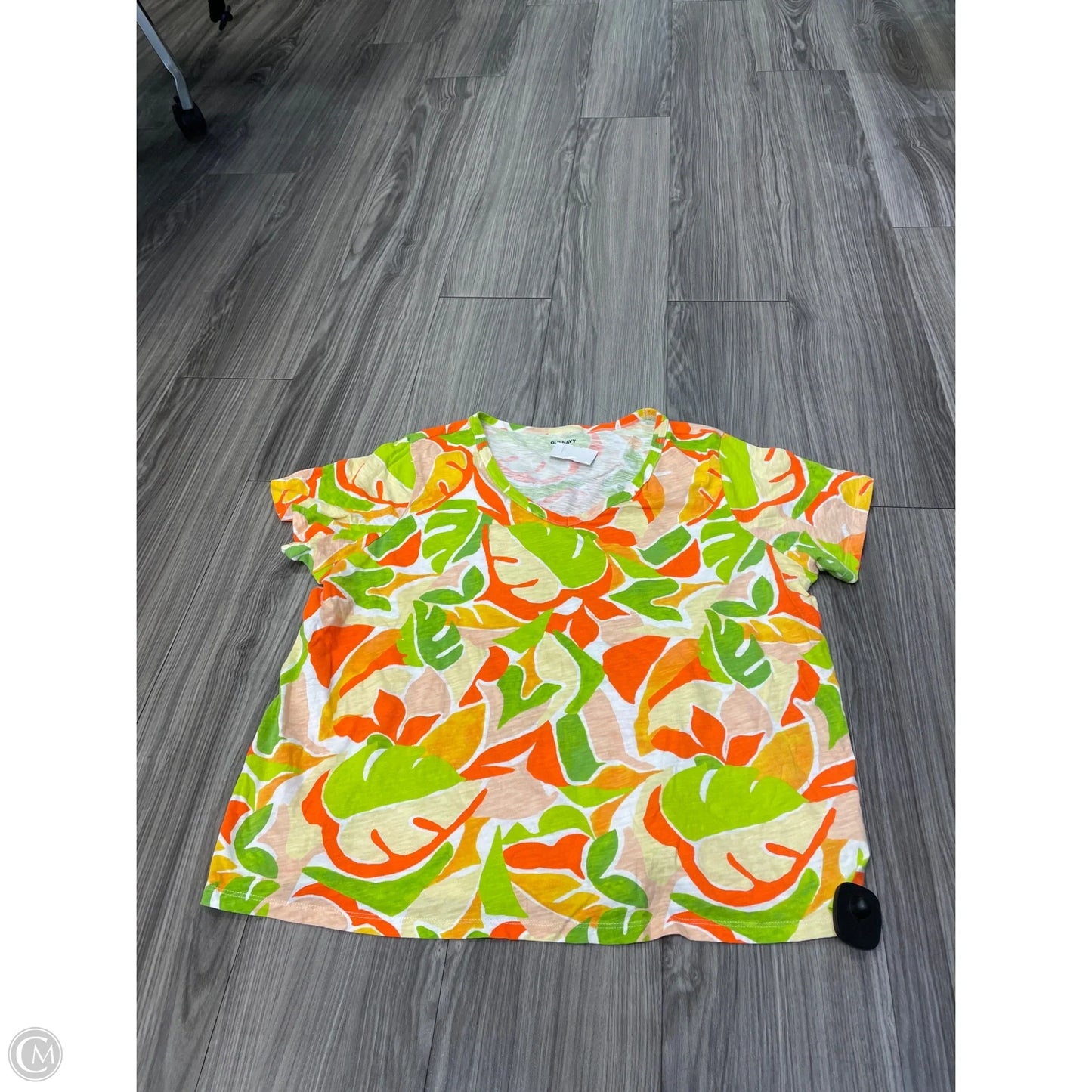 Top Short Sleeve By Old Navy In Green & Orange, Size: Xl