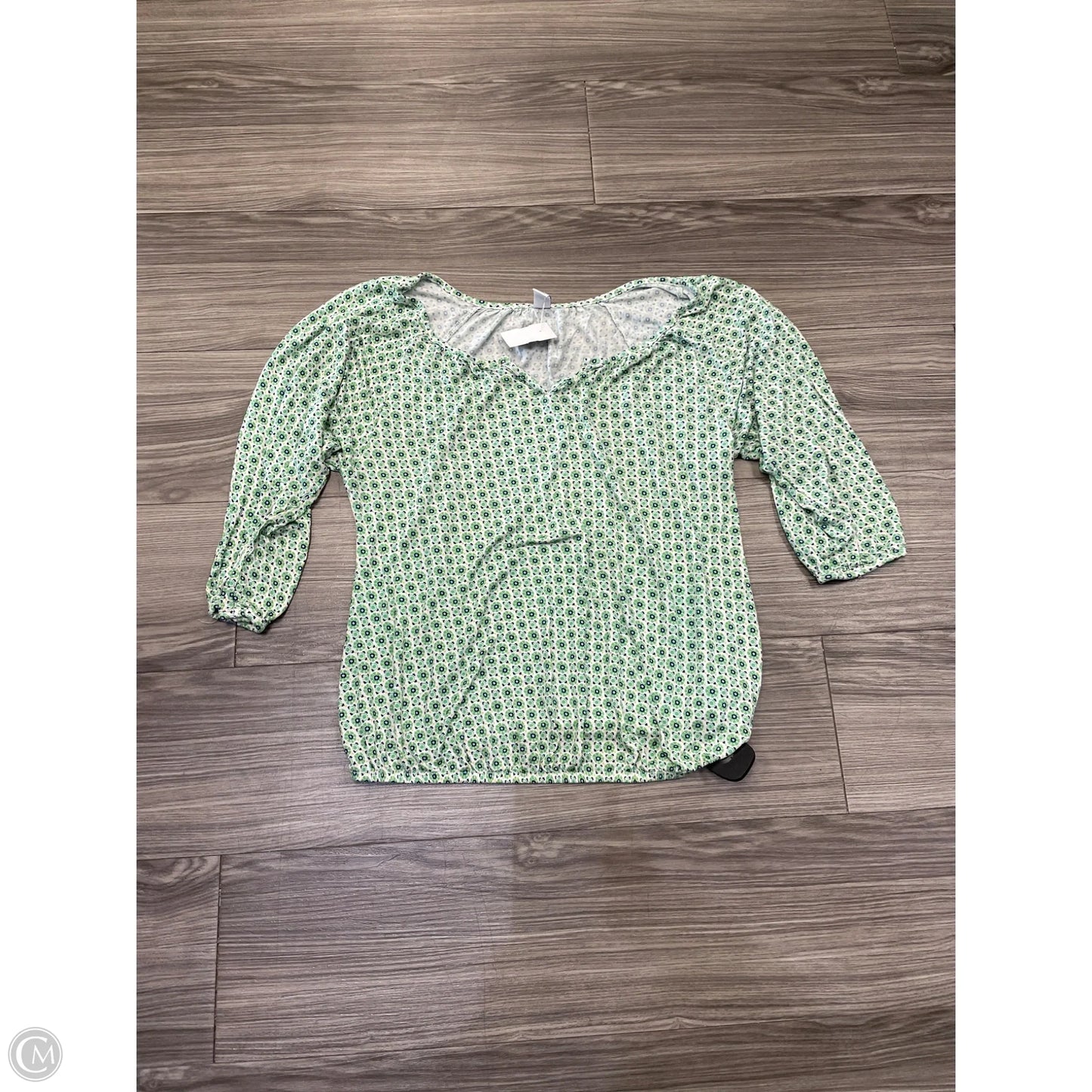 Top 3/4 Sleeve By Old Navy In Green, Size: M