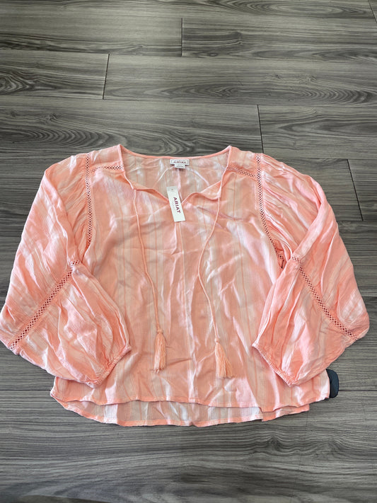 Blouse Long Sleeve By Ariat In Pink, Size: S