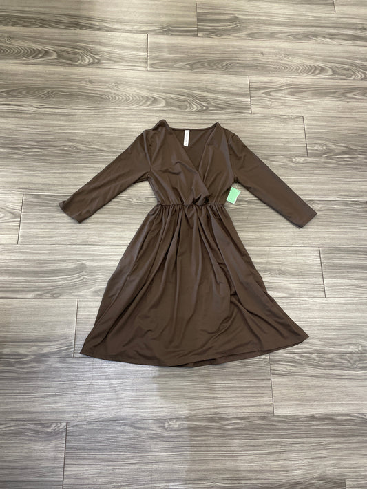 Dress Casual Midi By Zenana Outfitters In Brown, Size: S