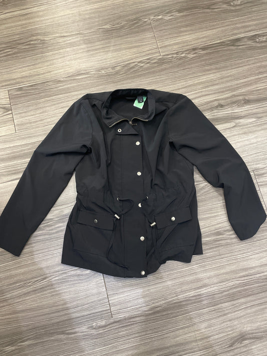 Jacket Windbreaker By Chicos In Black, Size: M