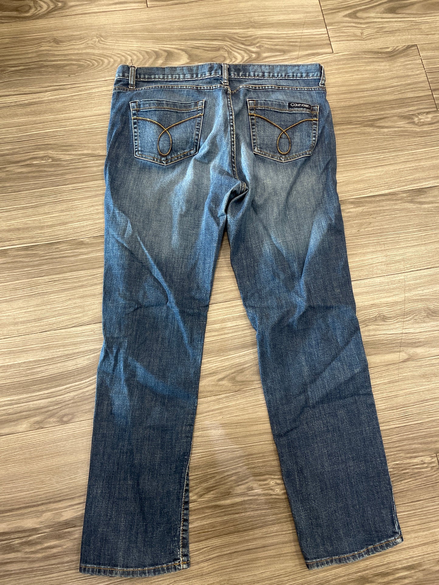 Jeans Straight By Calvin Klein In Blue, Size: 14