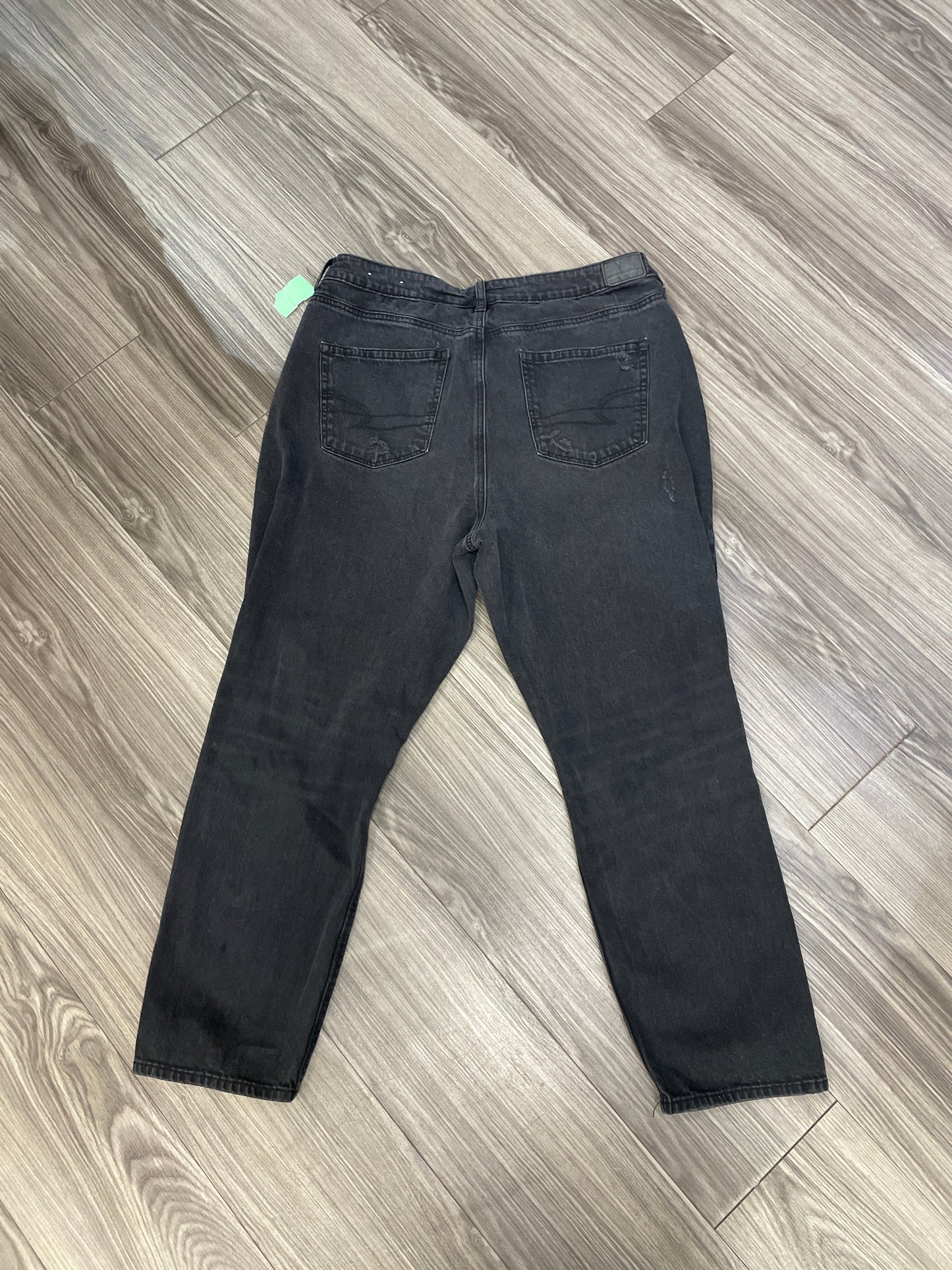 Jeans Straight By American Eagle In Black, Size: 18